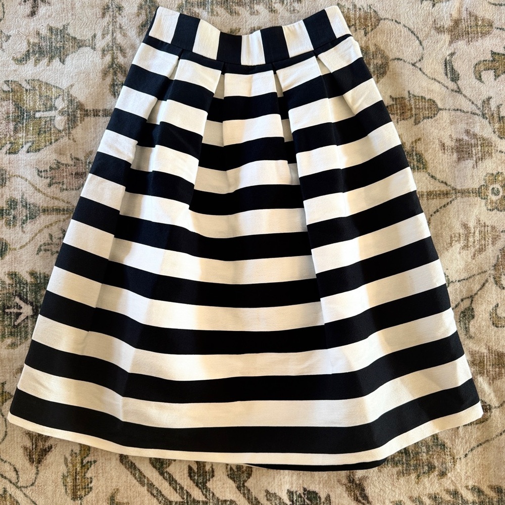 ASOS Black and White Striped Poplin Skirt